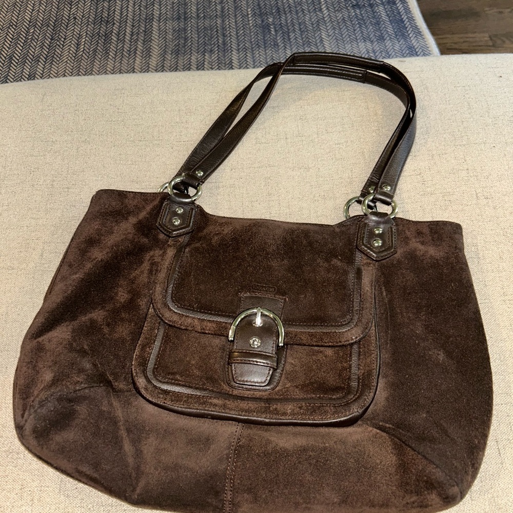 Coach Brown Suede Leather Bag